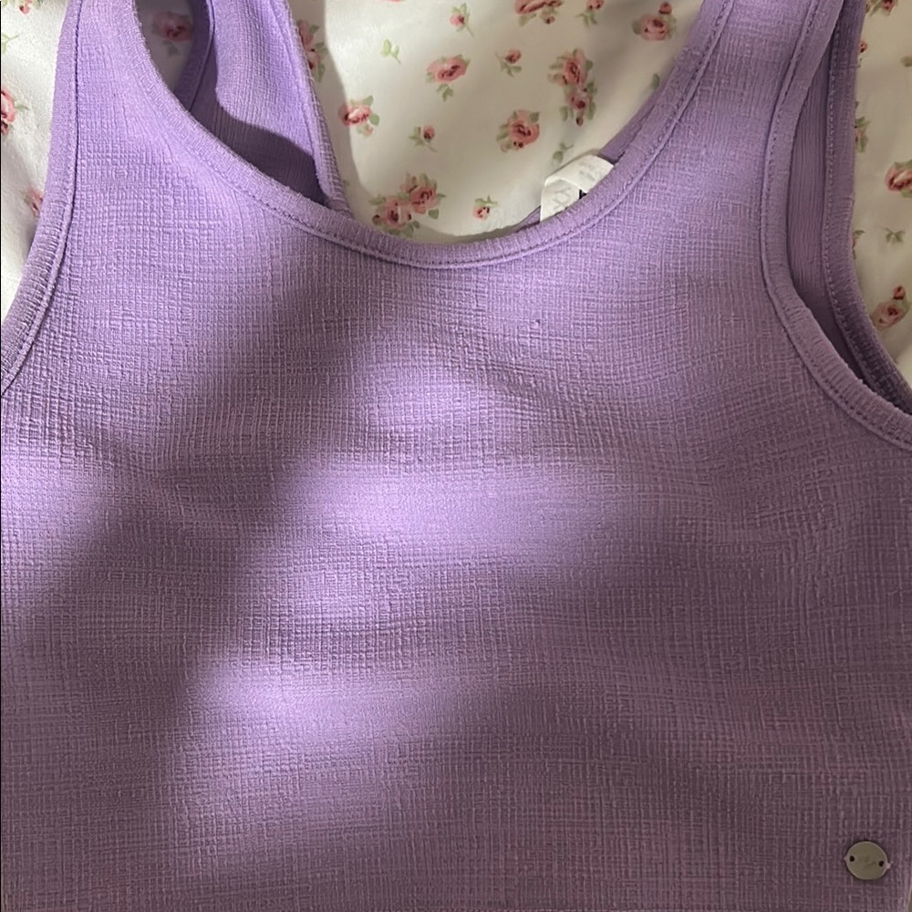 Roxy Purple Ribbed Fitted Tank Top